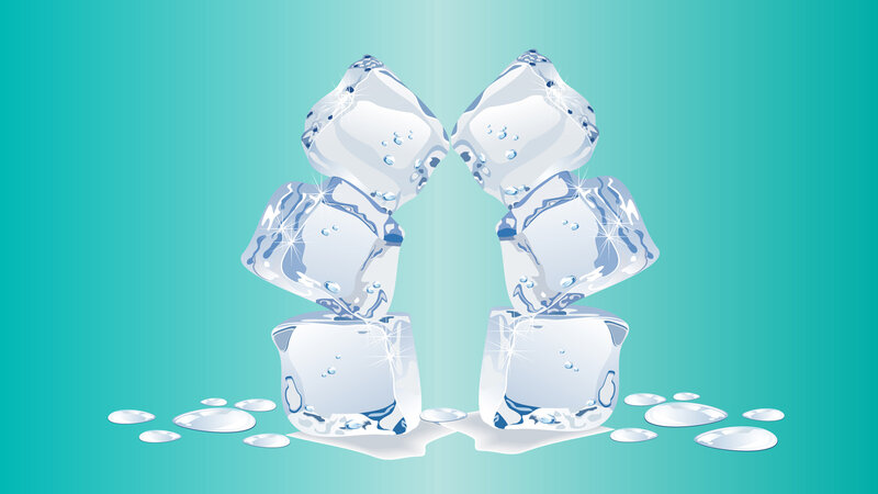 Ice Cubes Melting — Teal