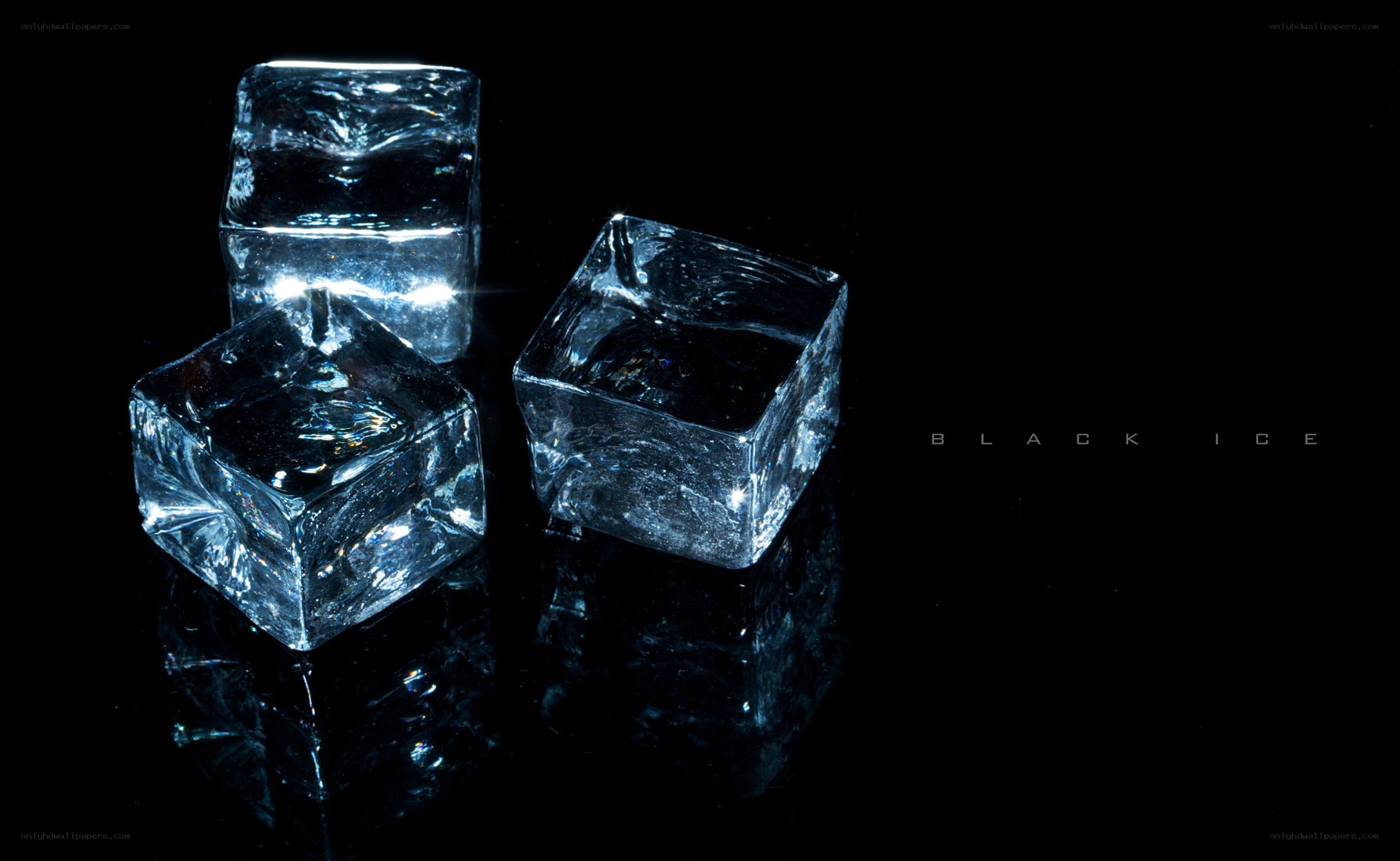 ice cubes on black background
