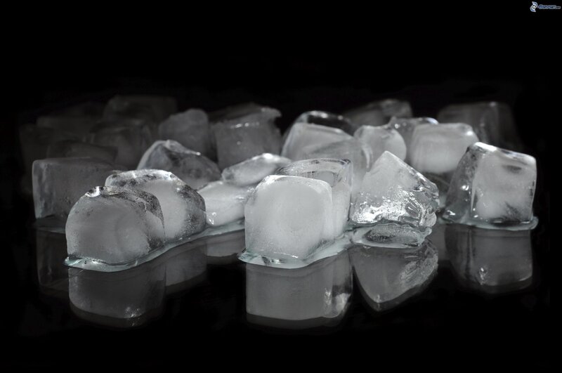 ice cubes on black surface