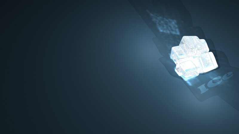 ice cubes on dark background