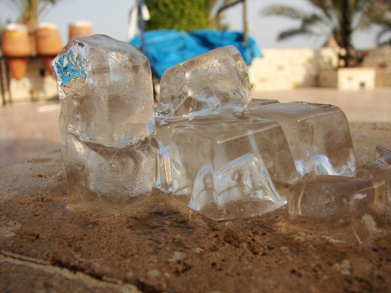 Ice Cubes on Stone