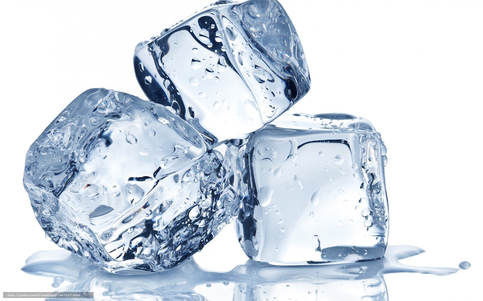 ice cubes on white background