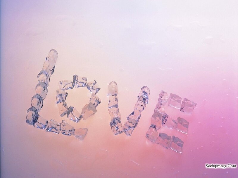 Ice Cubes Spelling Love — Pink