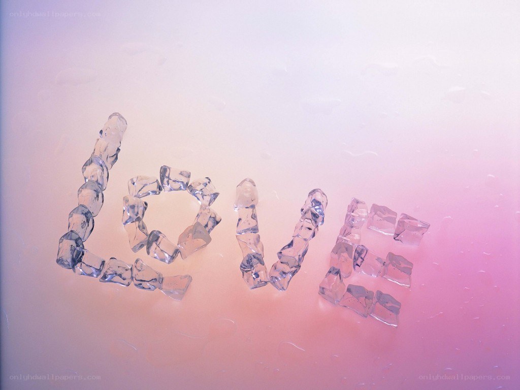 ice cubes spelling love