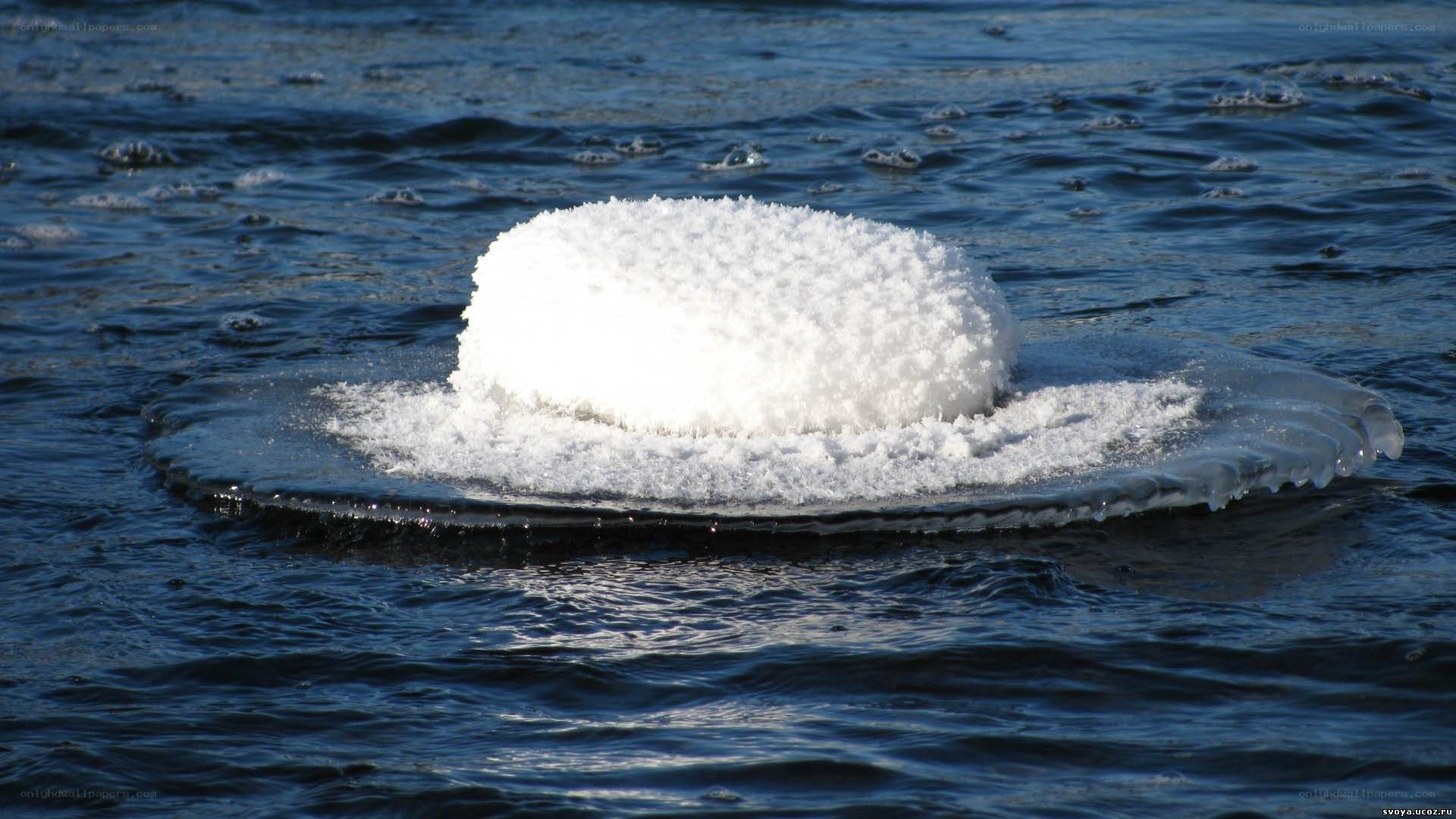 Ice dome on water surface