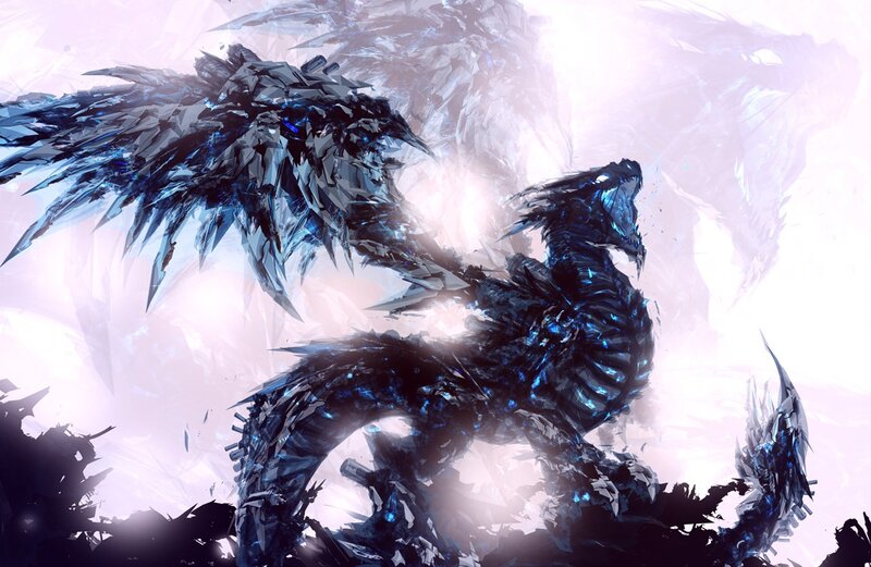 ice dragon in battle
