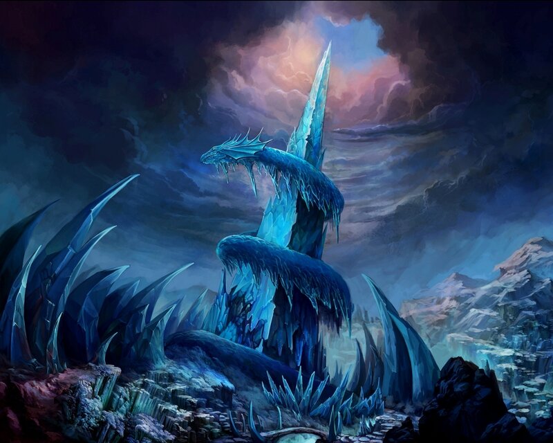 Ice Dragon on Mountain