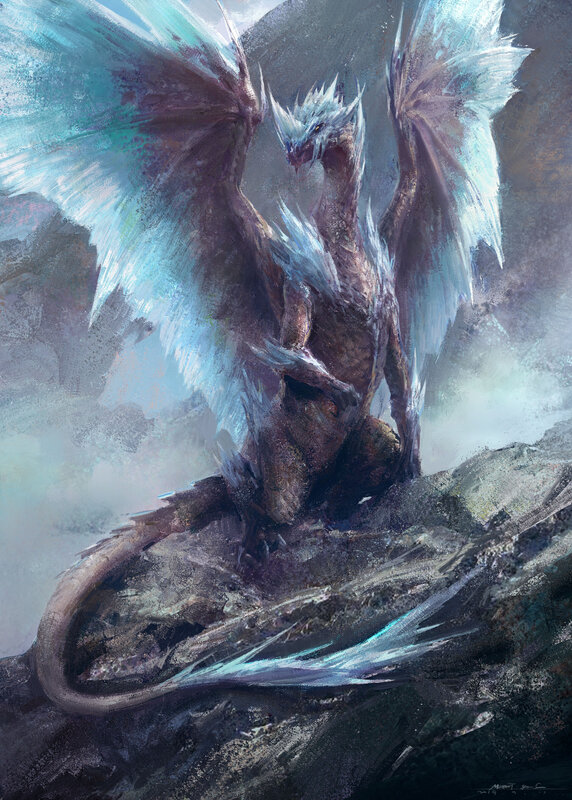 Ice Dragon on Rock