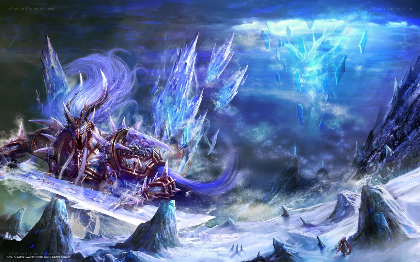 ice dragon warrior in battle