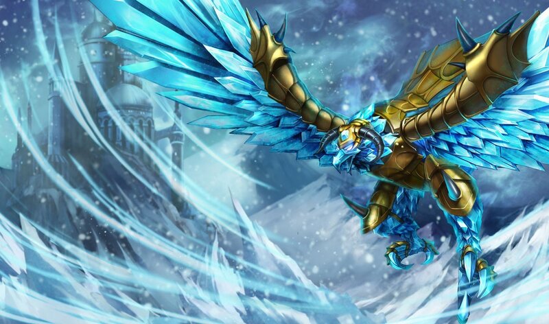 Ice Dragon with Wings — Blue