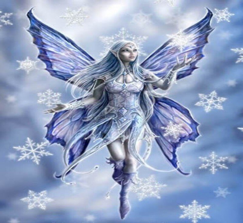 ice fairy with snowflakes