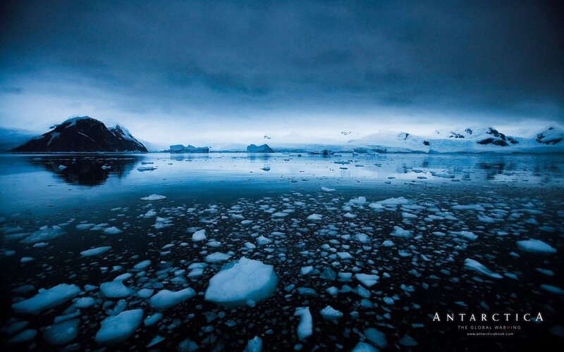 Ice Floes in Antarctic Waters — Blue