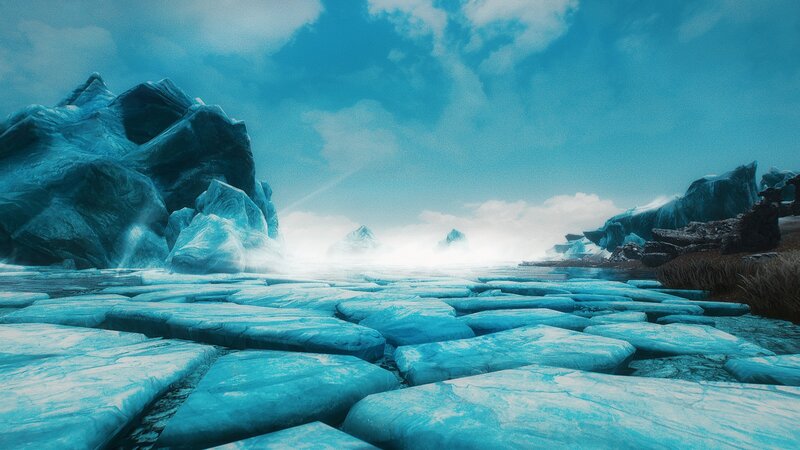 Ice Floes in Frozen Sea