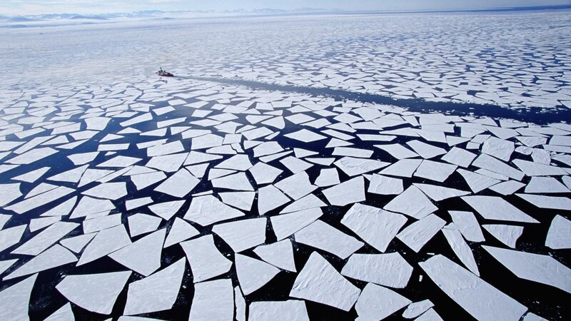Ice floes in polar region