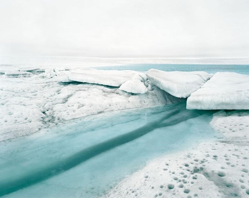 Ice Floes in Turquoise Water — White