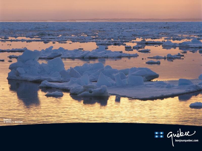 Ice Floes in Water — Blue