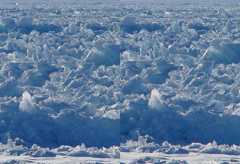 ice floes on a frozen sea