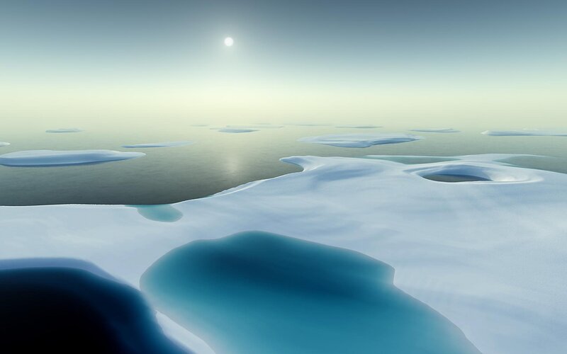 Ice Floes on Ocean