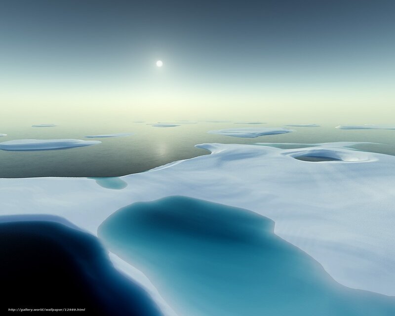 Ice Floes on Water — Blue