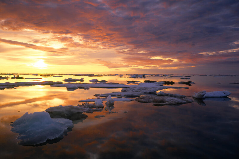 Ice Floes on Water — Orange