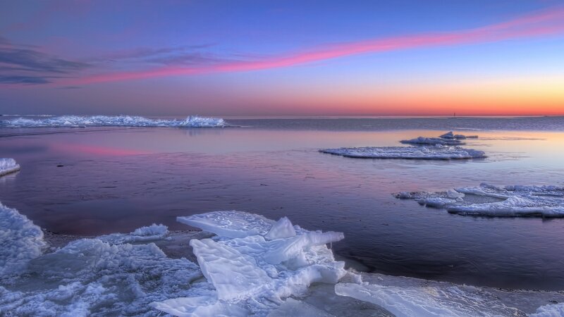 Ice Floes on Water — Purple