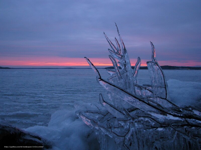 Ice formation at sunset