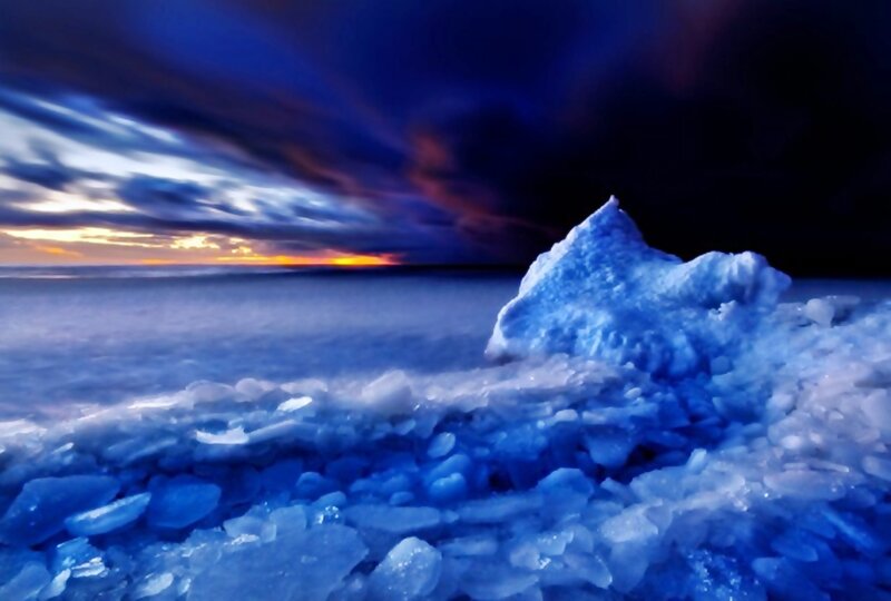Ice Formation on Shore