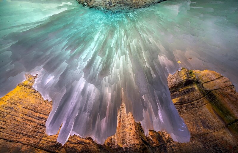 Ice Formations in Cave