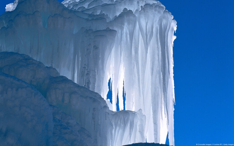 Ice Formations on Cliff