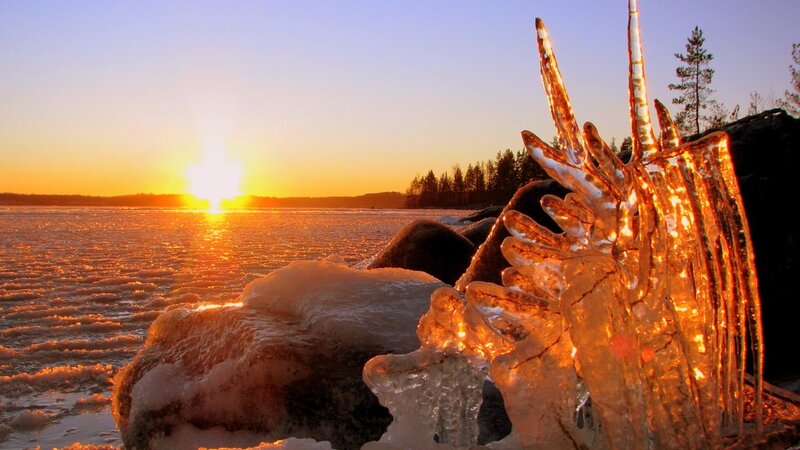 Ice Formations on Shore