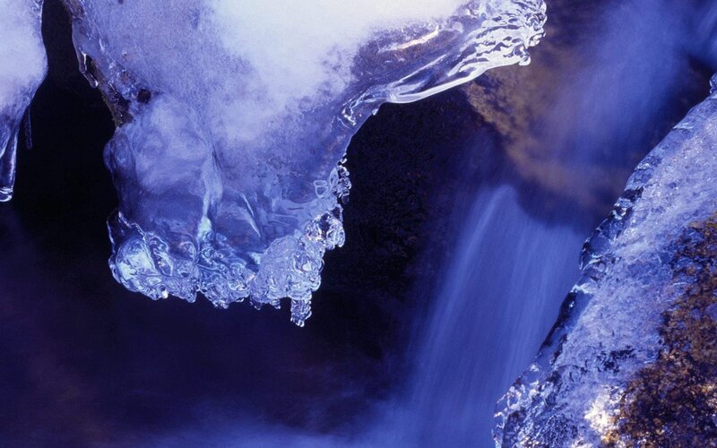 Ice Formations over Waterfall