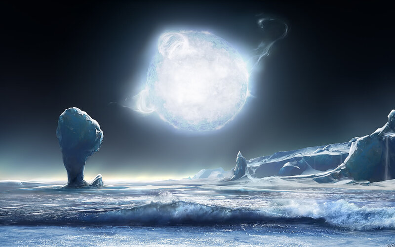 Ice Formations under Bright Moon