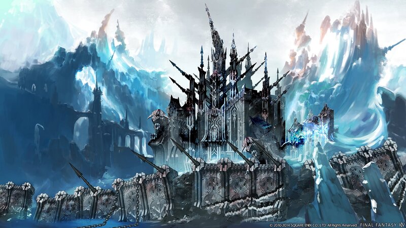 Ice Fortress in Mountains