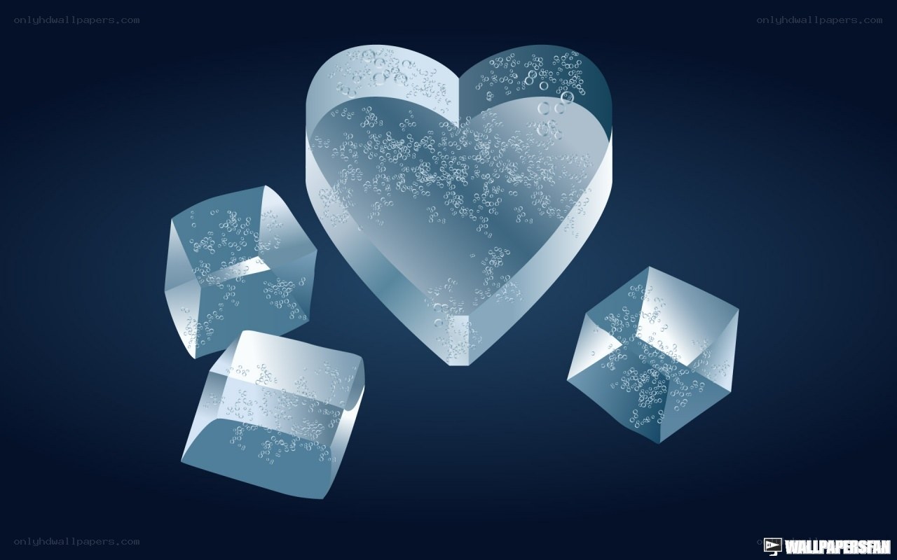 ice heart and cubes