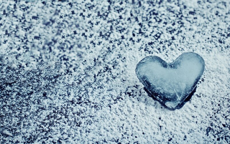Ice Heart in Snow
