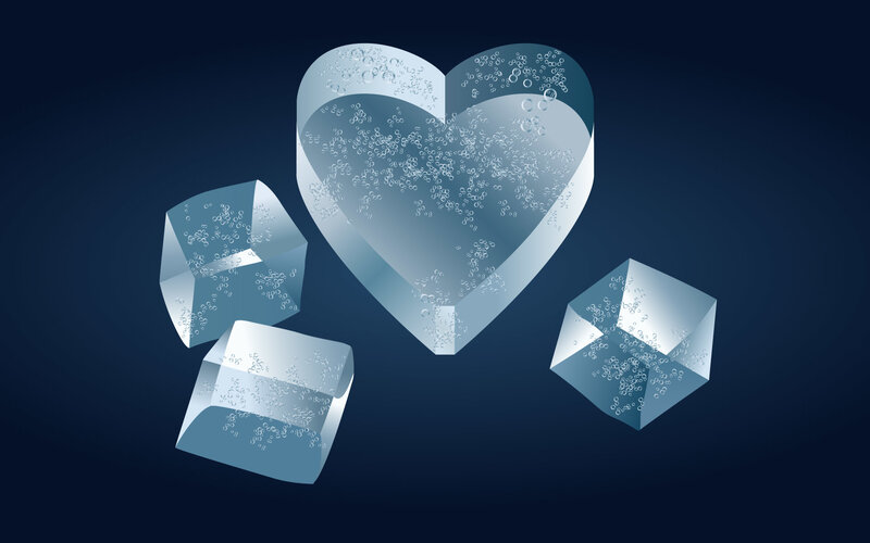 ice heart with cubes