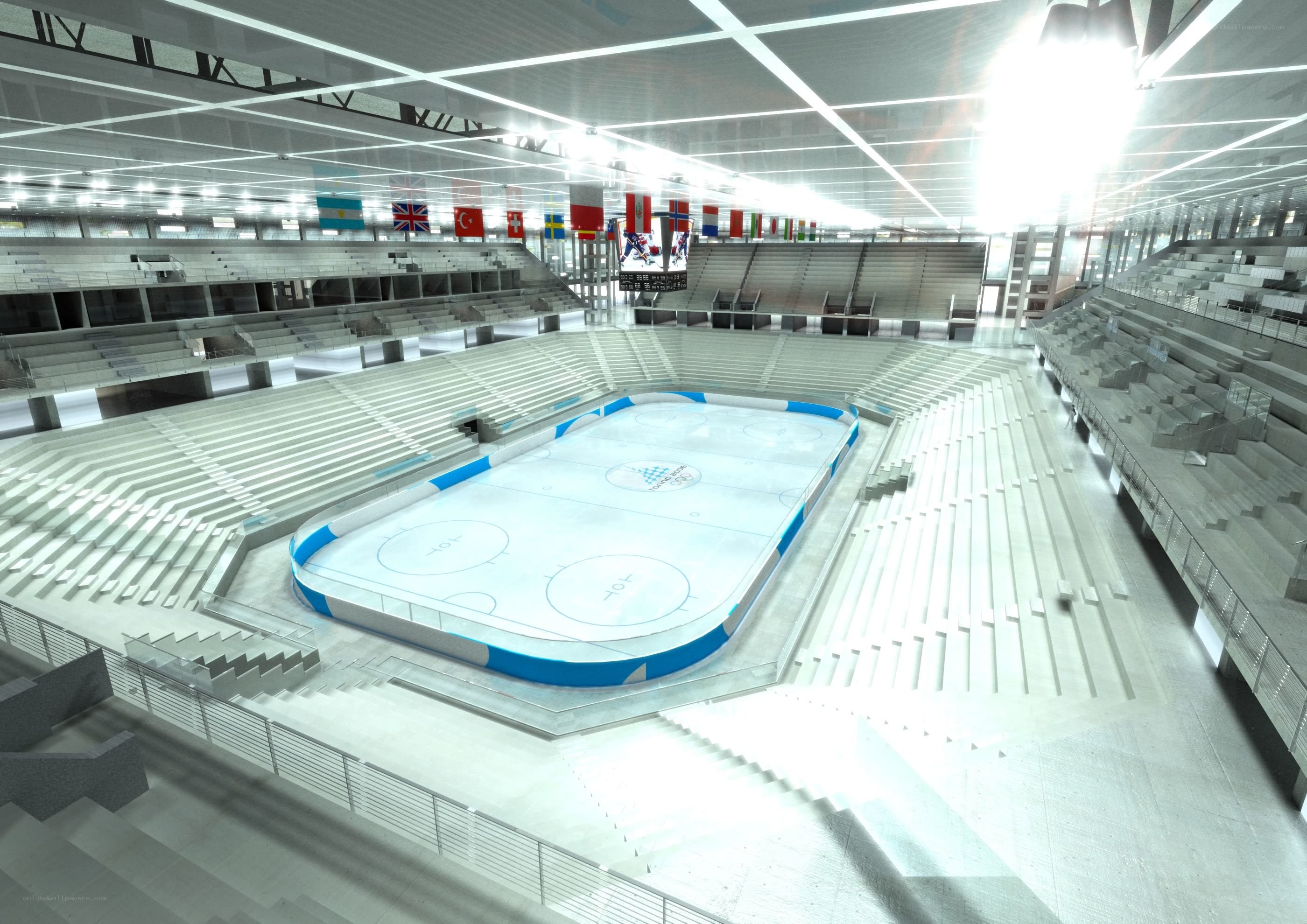 ice hockey arena interior