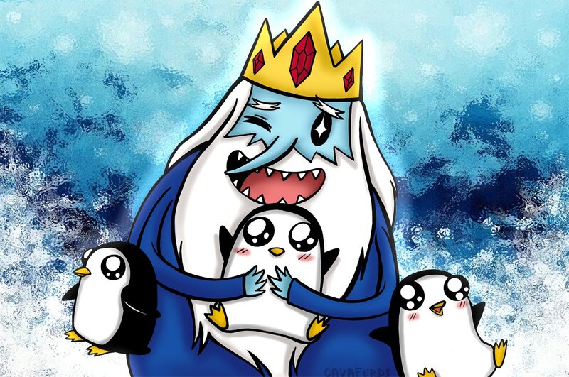 Ice King Hugging Penguins