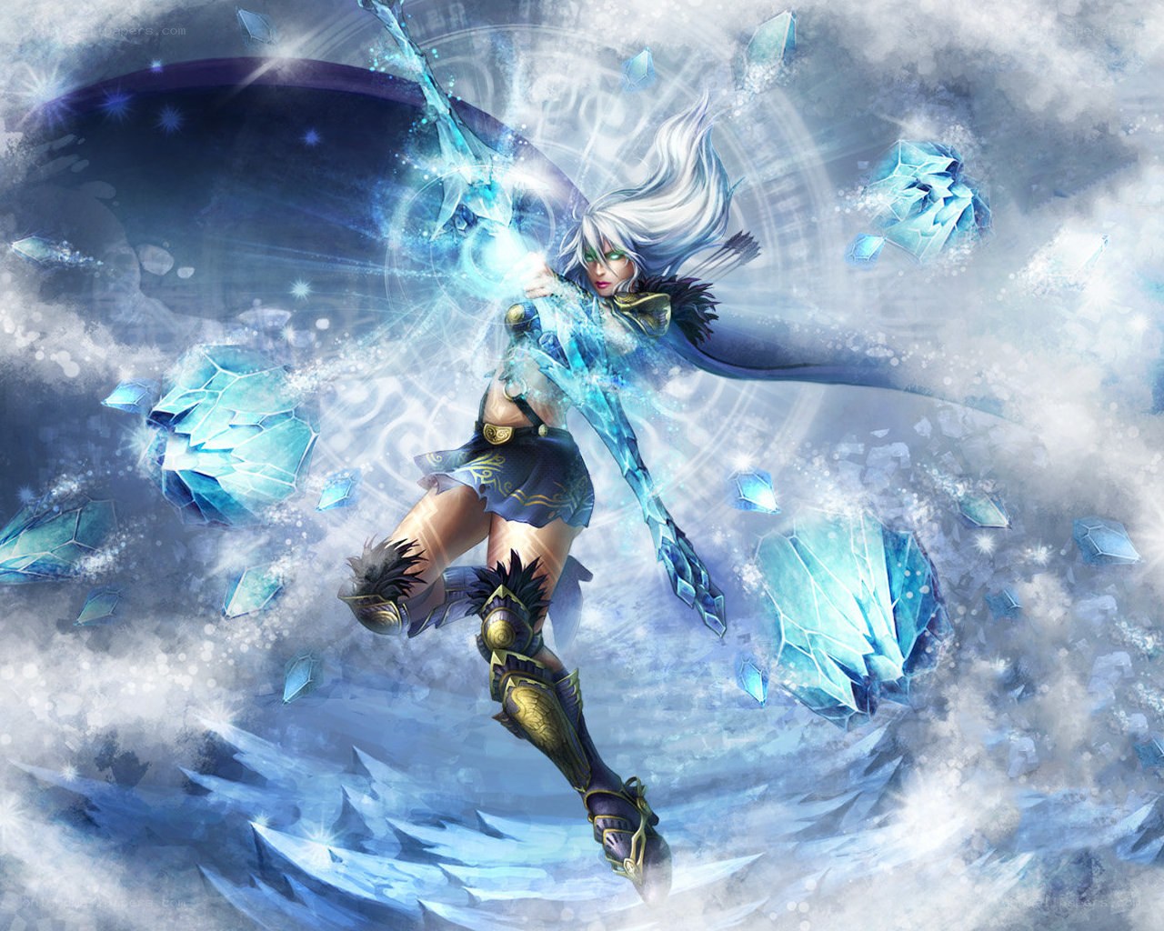 Ice mage in battle