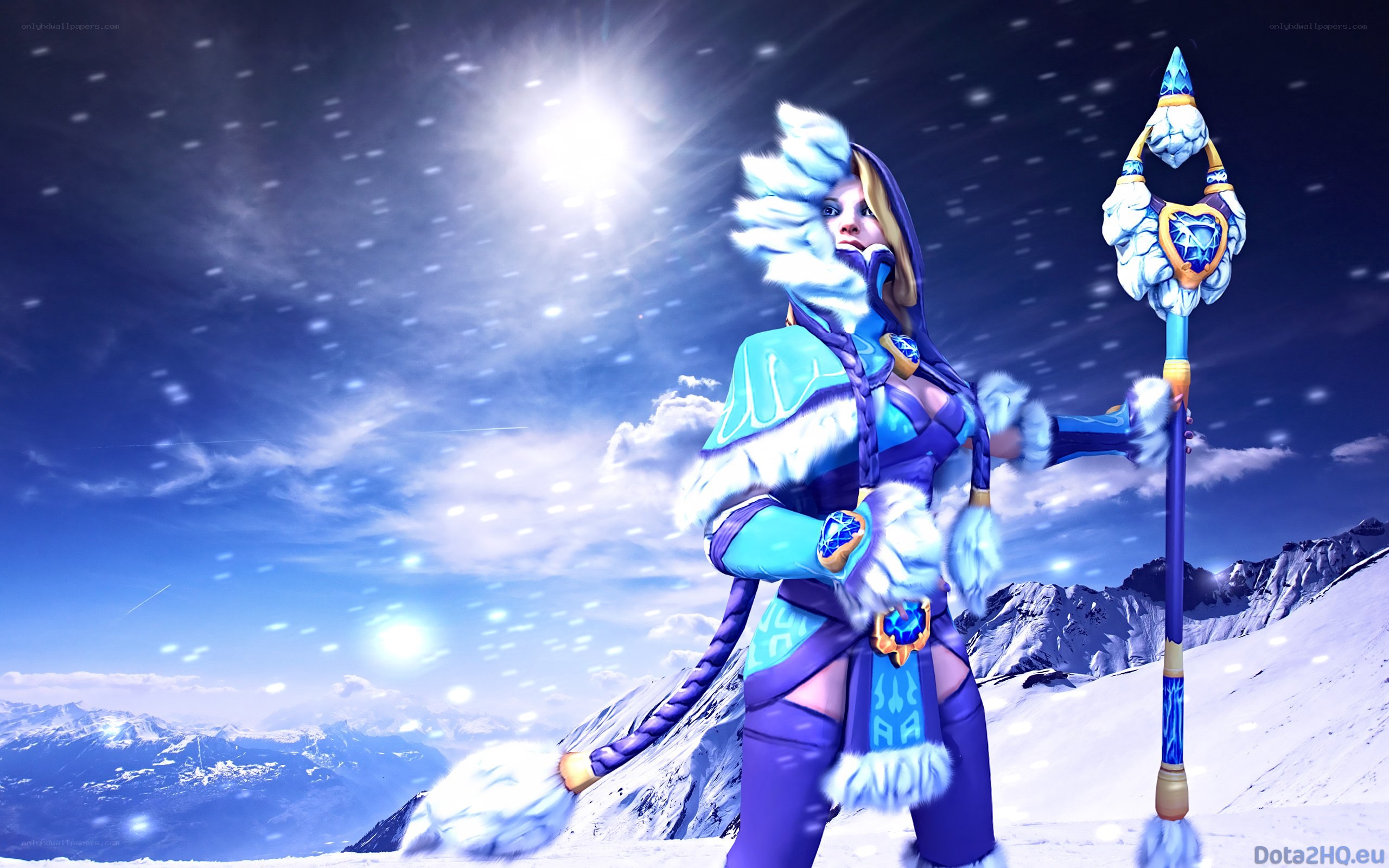 ice mage in snowy landscape