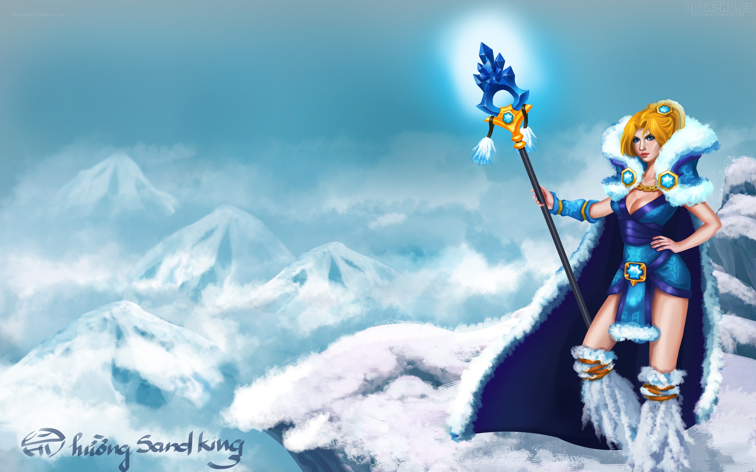 Ice Mage on a Snowy Peak