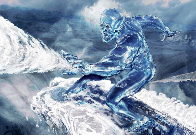 Ice Man on Wave — Blue, Dramatic