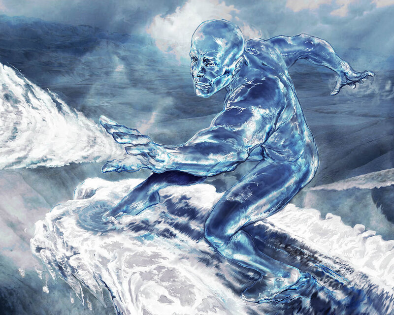 Ice Man on Wave — Blue