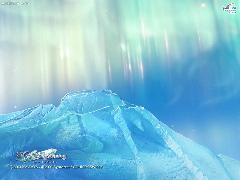 Ice Mountain under Aurora — Blue
