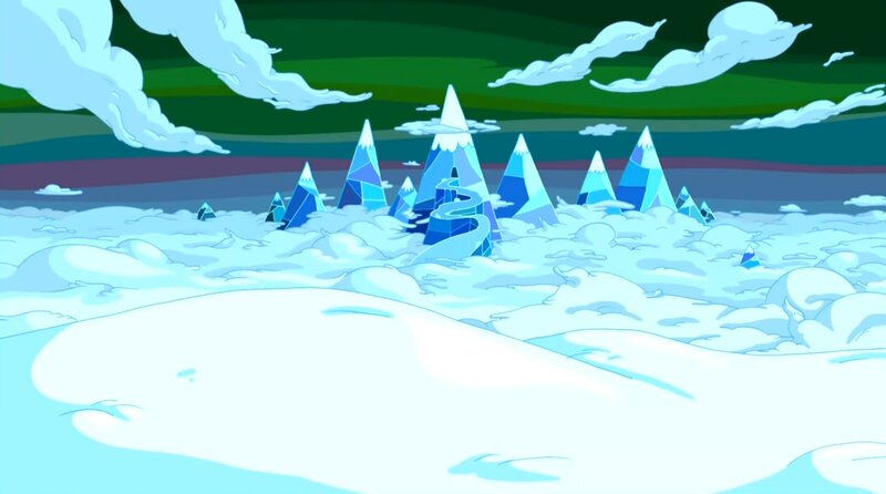 Ice Mountains in Clouds