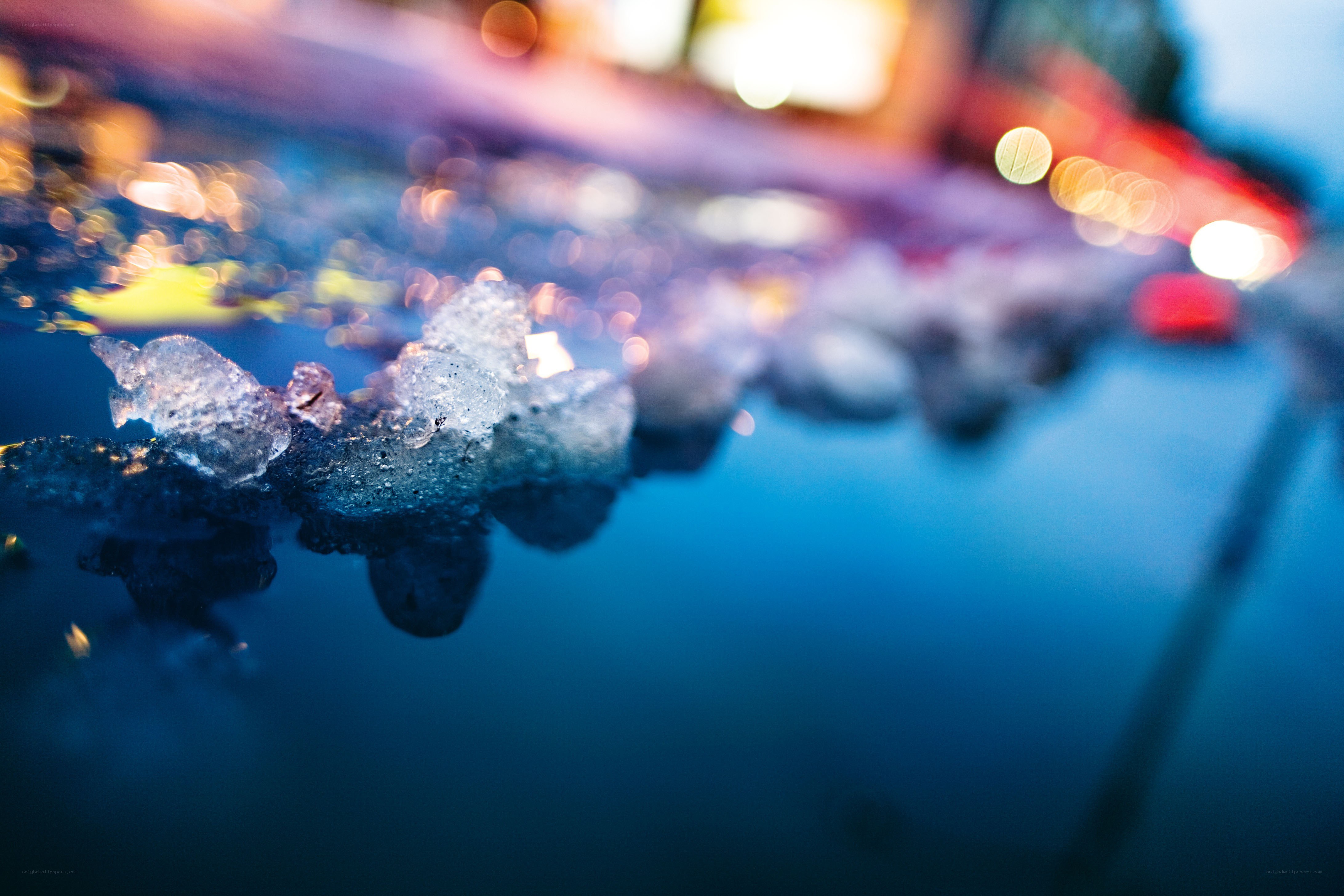 ice on a car at night