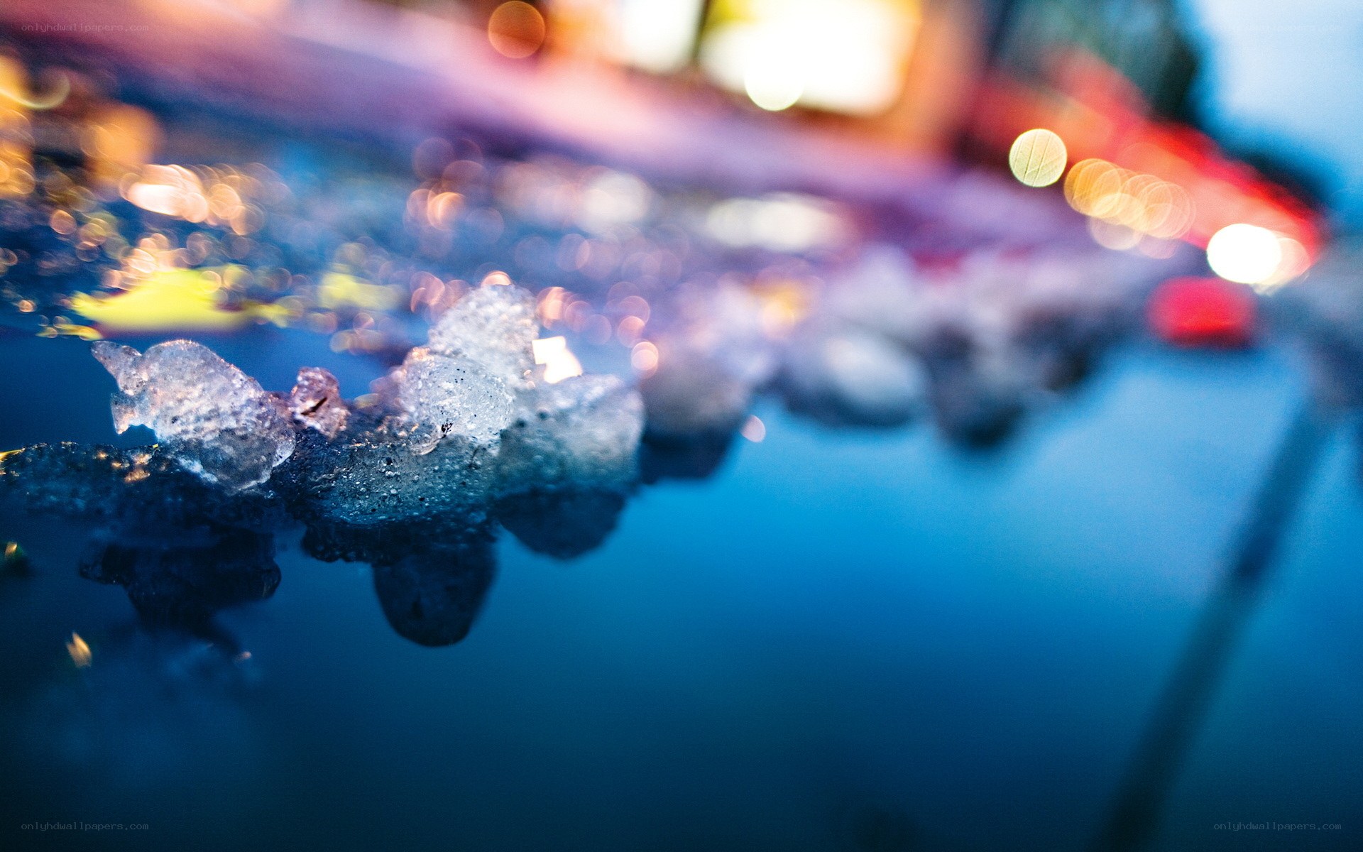 ice on wet pavement at night