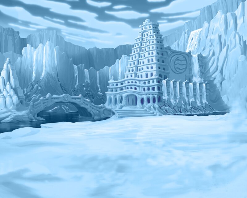 ice palace in frozen landscape
