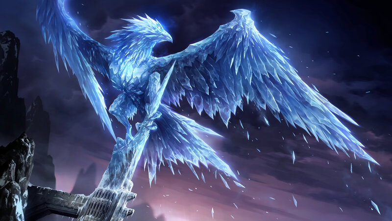 Ice Phoenix Statue