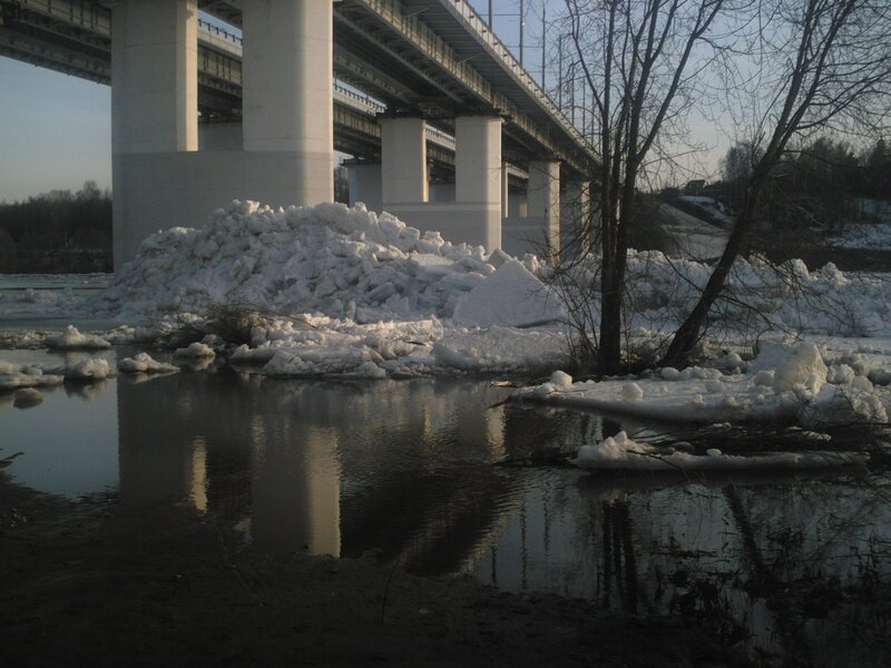 Ice Pile under Bridge